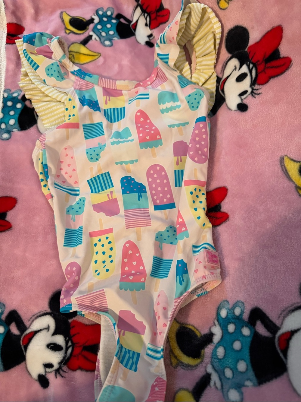Girls Ice Pop Print One-Piece Swimsuit - Pastel Multicolor Size 7 C3